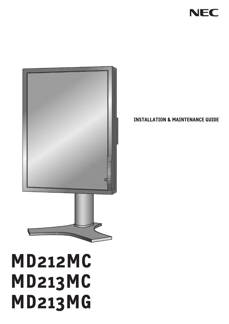Image de la première page du manuel de l'appareil MultiSync MD212MC