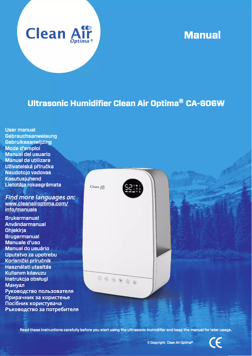 Page 1 de la notice Manuel utilisateur Clean Air Optima CA-606