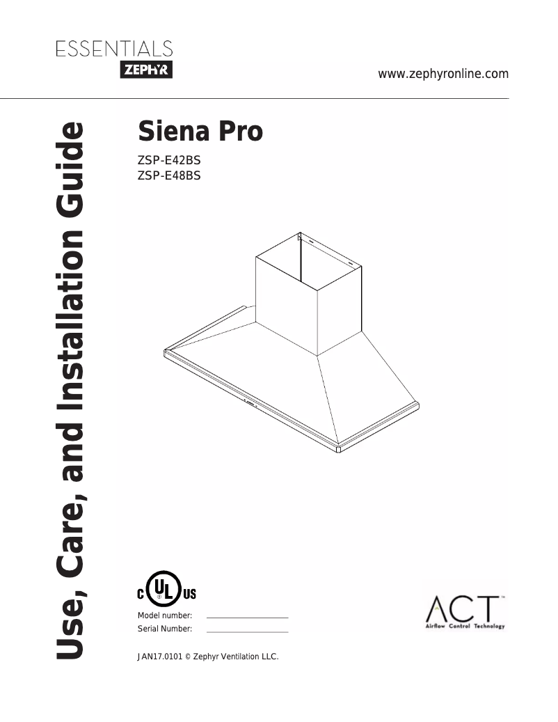 Page n°1 - Manuel utilisateur Zephyr ZSPE36BS