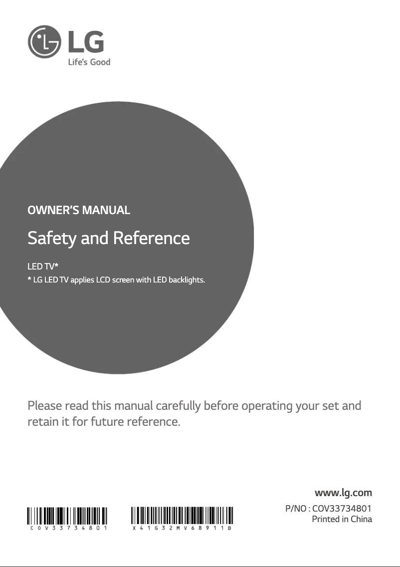 Page n°1 - Manuel utilisateur LG 43LH500T