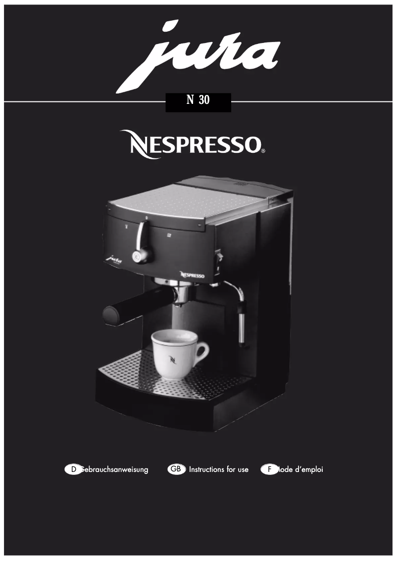 Image de la première page du manuel de l'appareil Nespresso N30