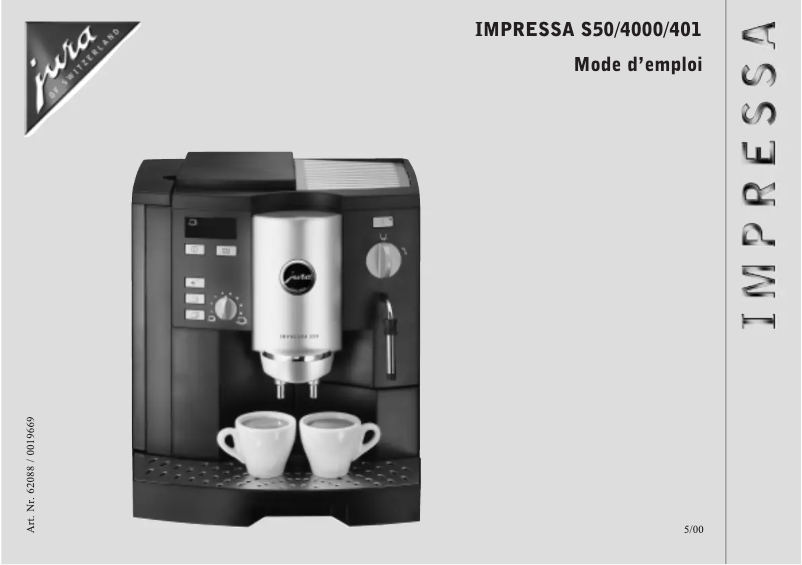 Image de la première page du manuel de l'appareil IMPRESSA S50