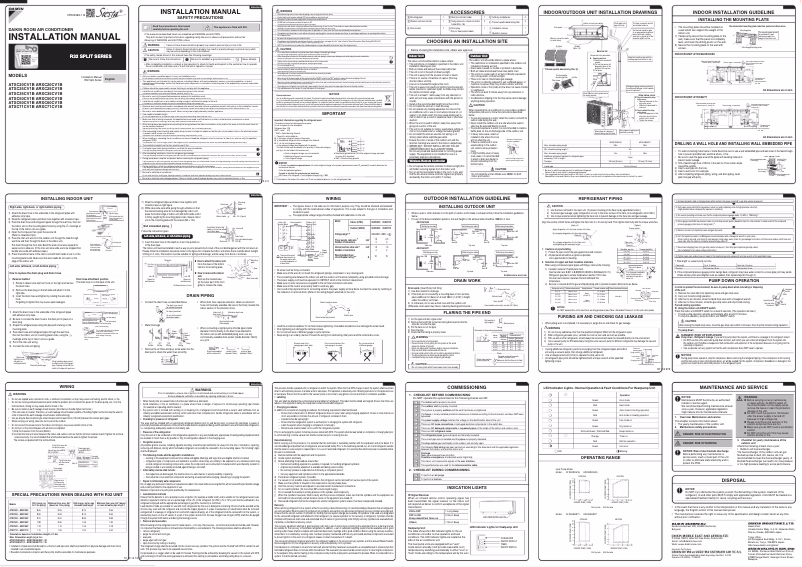Page 1 de la notice Guide d'installation Daikin ATXC20CV1B