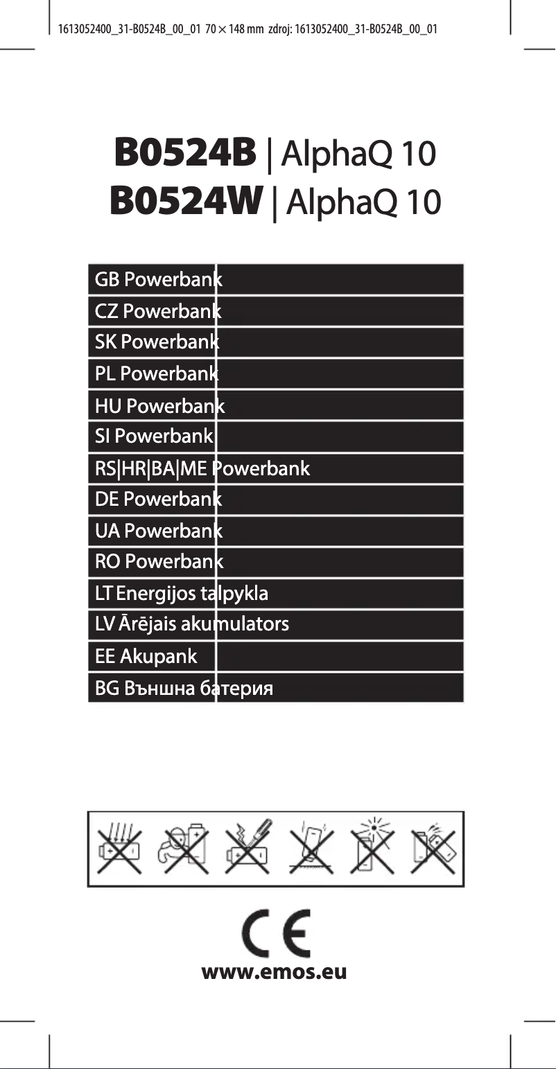 Image de la première page du manuel de l'appareil B0524B