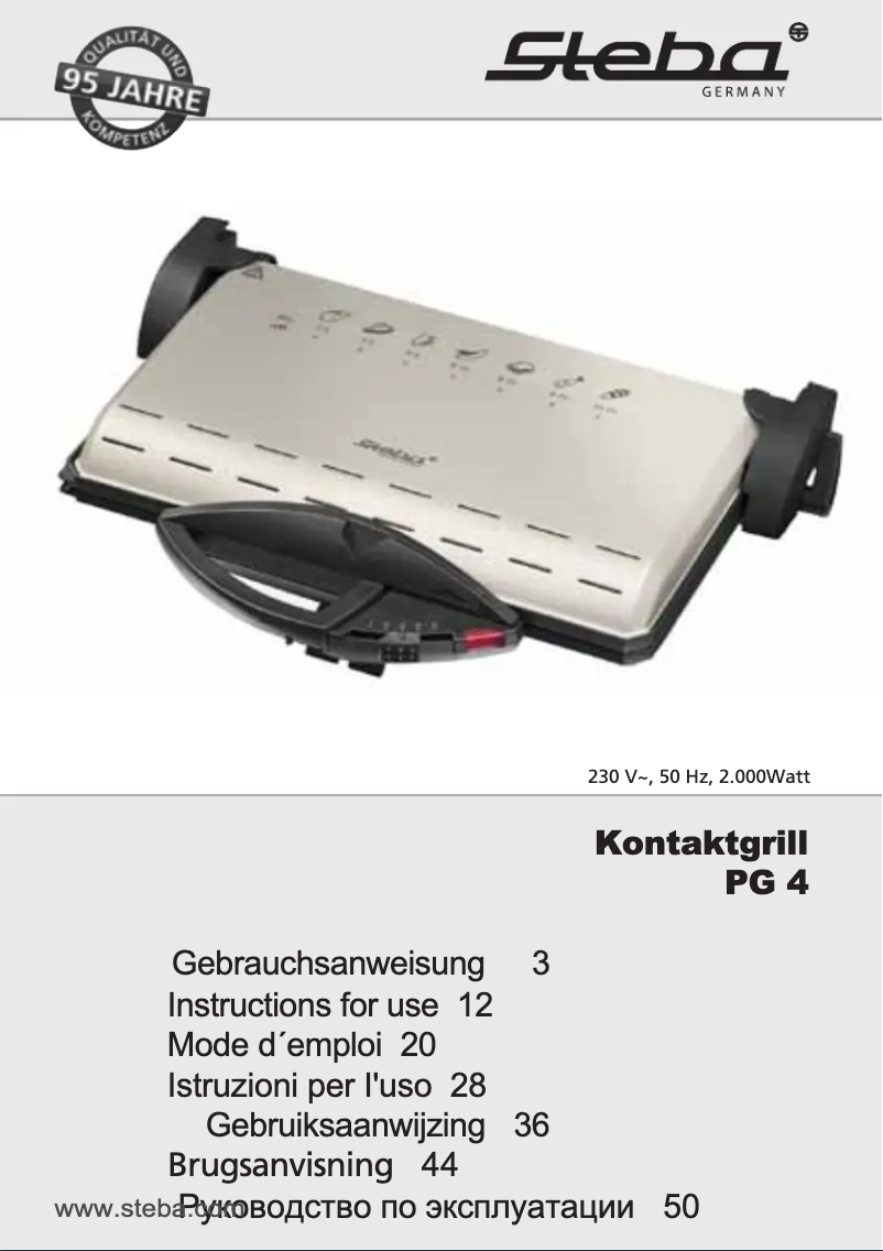 Page 1 de la notice Manuel utilisateur Steba PG 4.3
