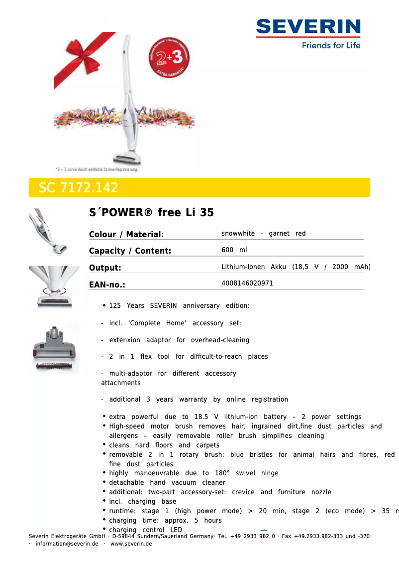 Image de la première page du manuel de l'appareil SC 7172.142