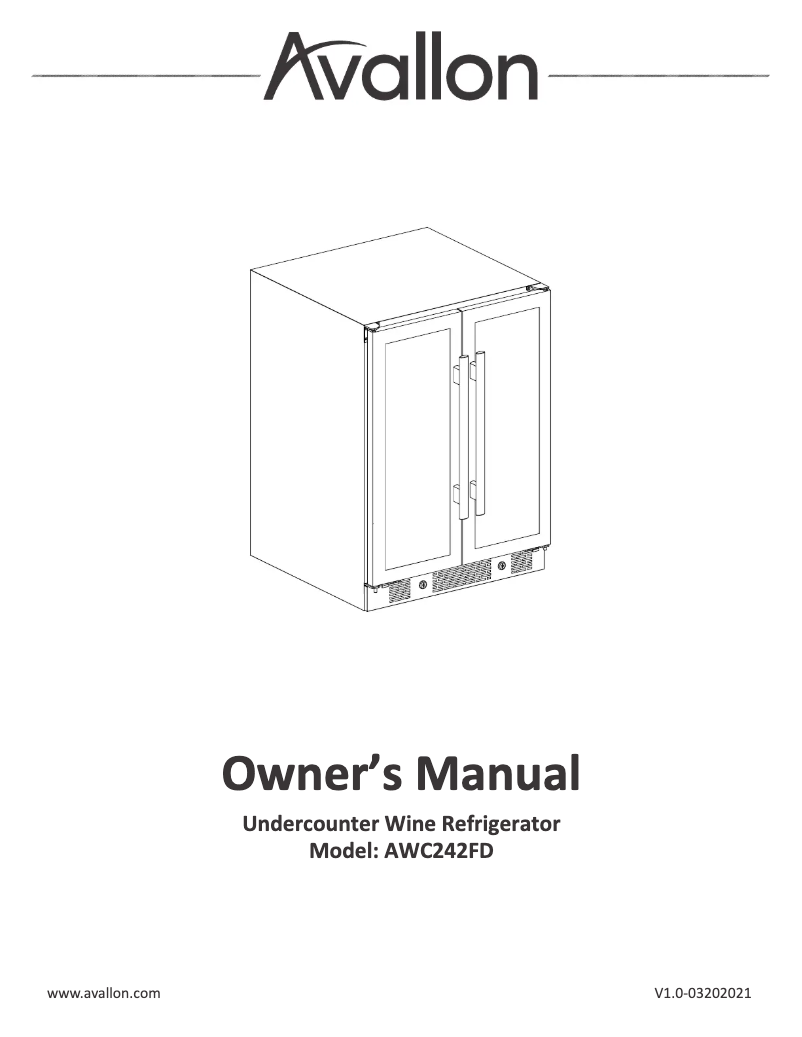 Page 1 de la notice Guide d'installation Avallon AWC242FD