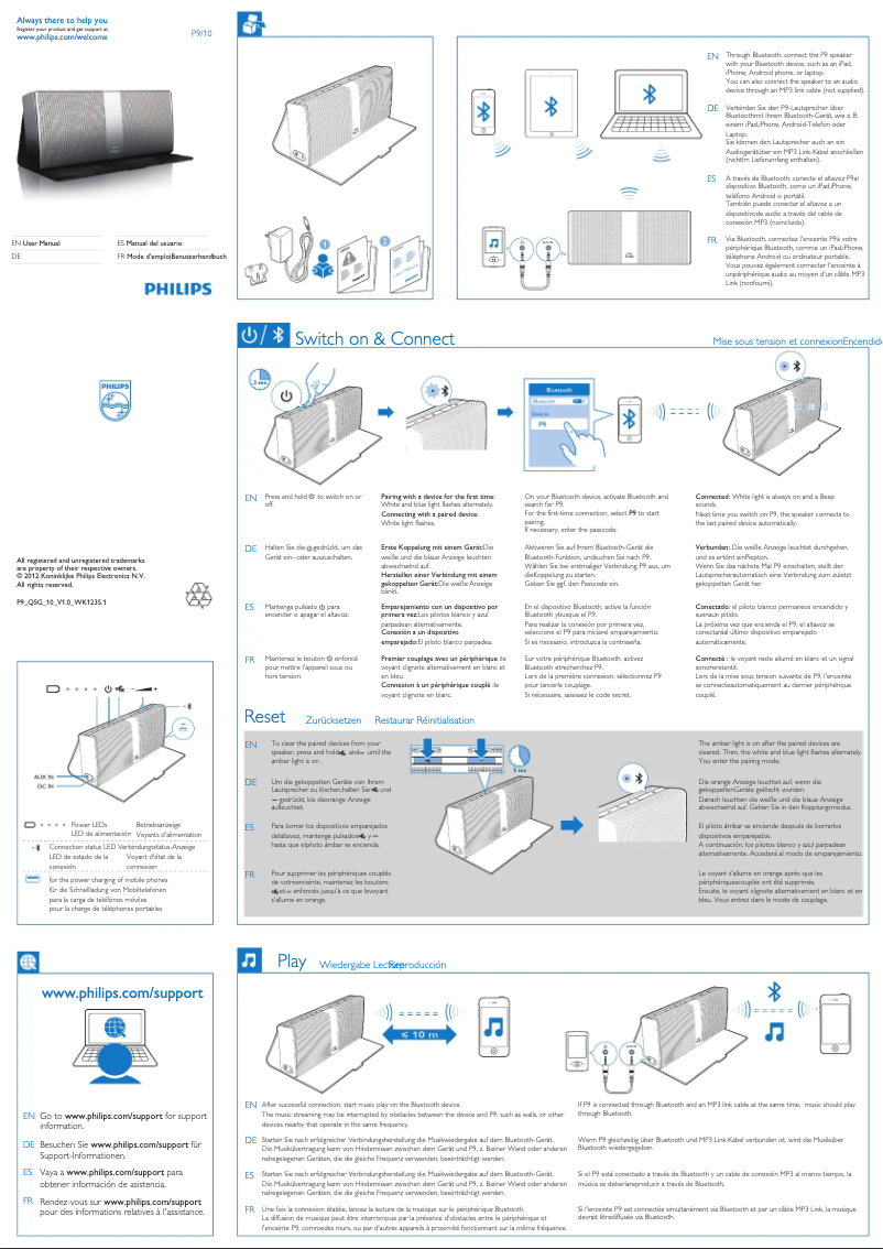 Page 1 de la notice Manuel utilisateur Philips Fidelio P10