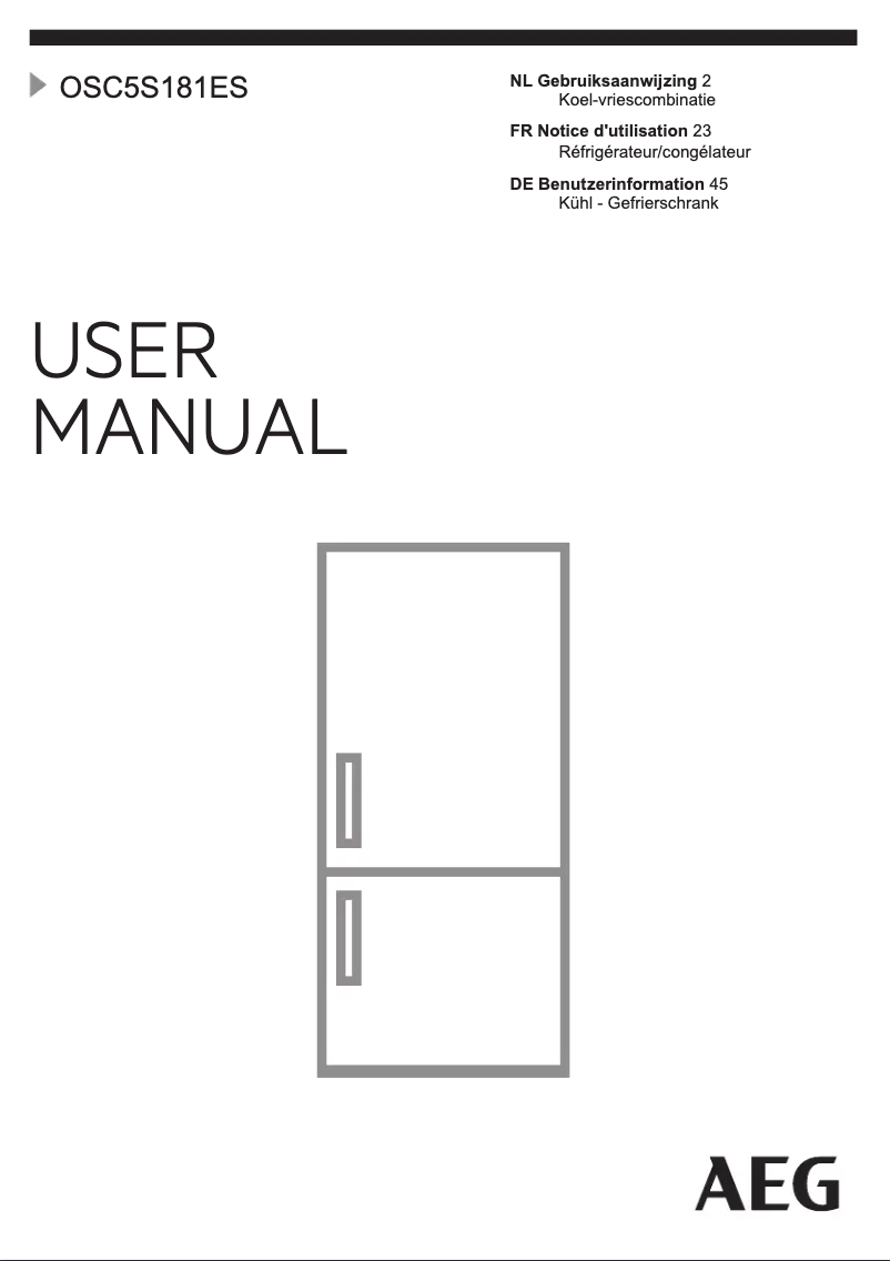 Page n°1 - Manuel utilisateur AEG OSC5S181ES