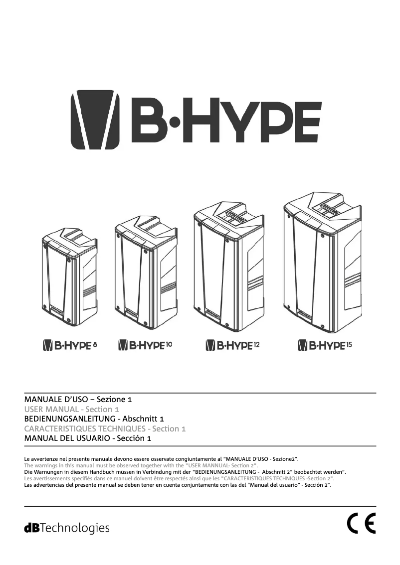 Page n°1 - Manuel utilisateur DB Technologies B-Hype 15