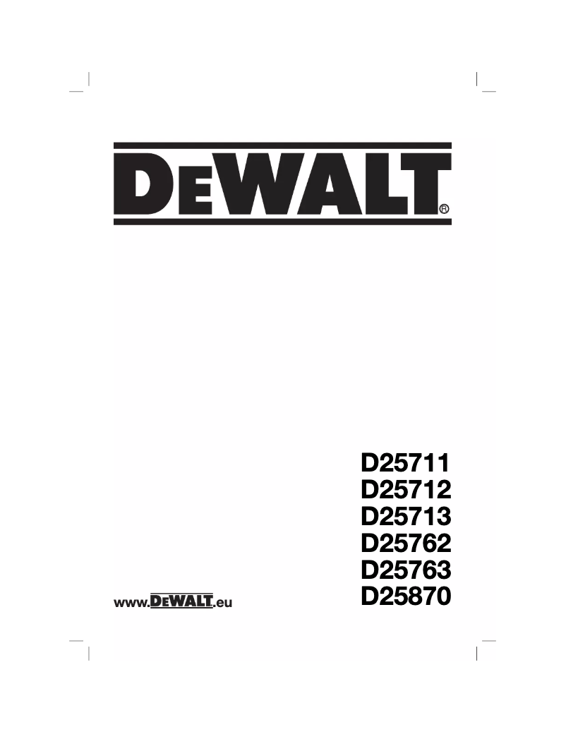 Page 1 de la notice Manuel utilisateur DeWalt D25762