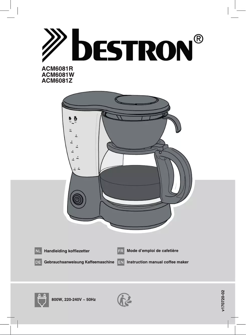 Page n°1 - Manuel utilisateur Bestron ACM6081R