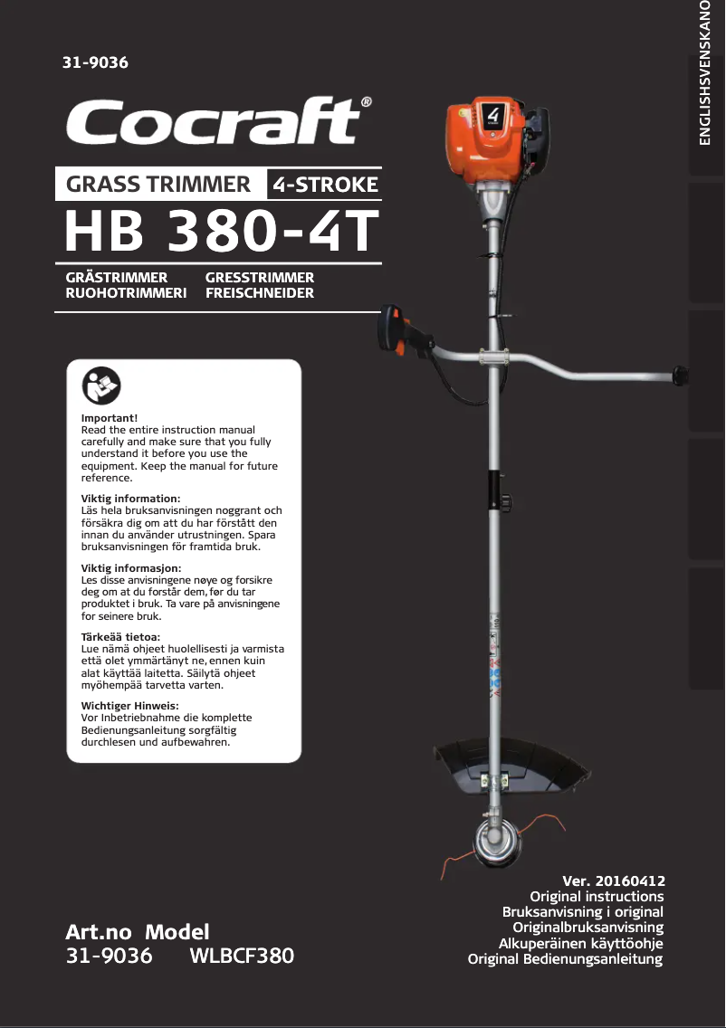 Image de la première page du manuel de l'appareil HB 380-4T