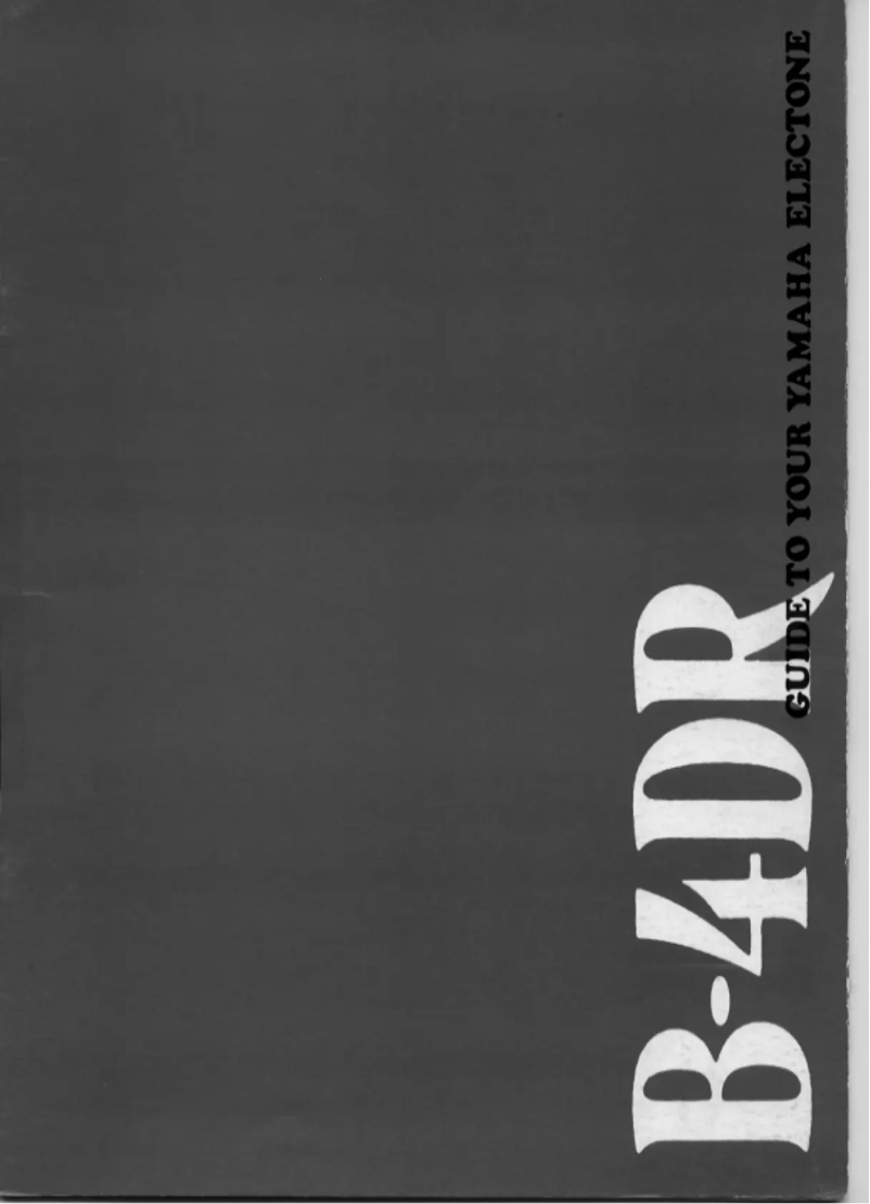 Image de la première page du manuel de l'appareil Electone B-4DR