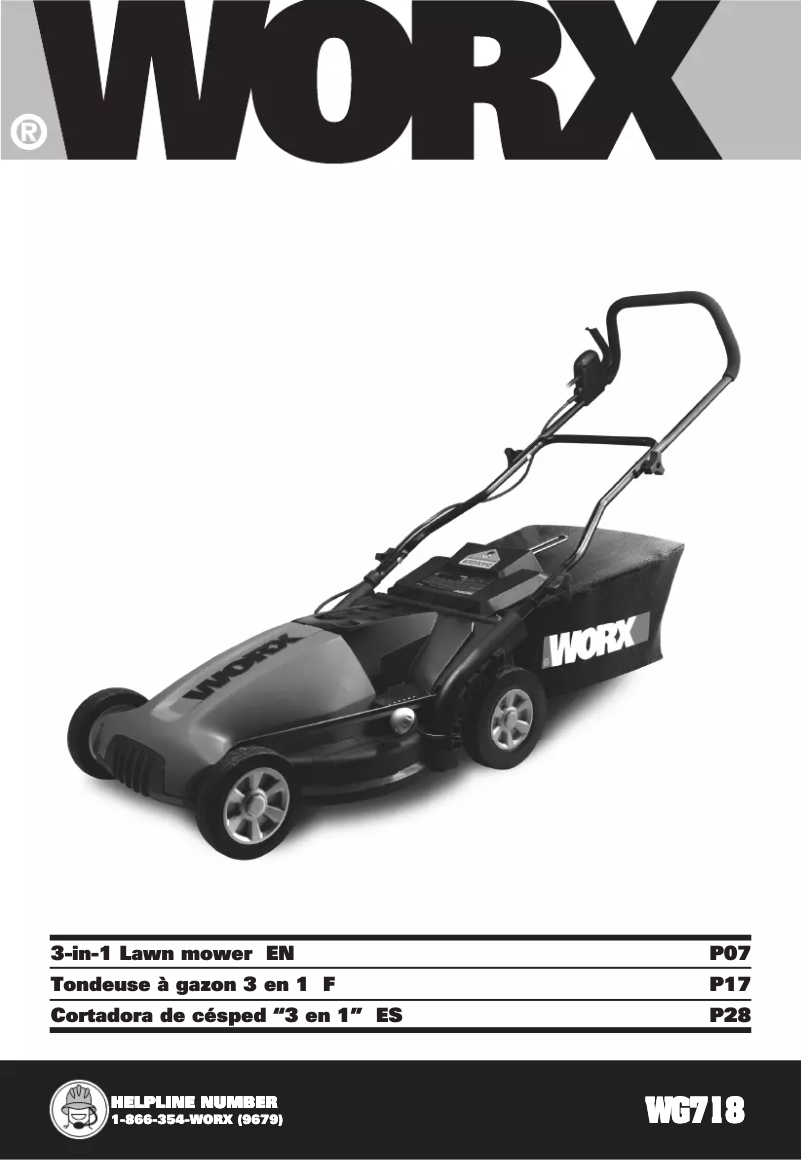 Image de la première page du manuel de l'appareil WG718