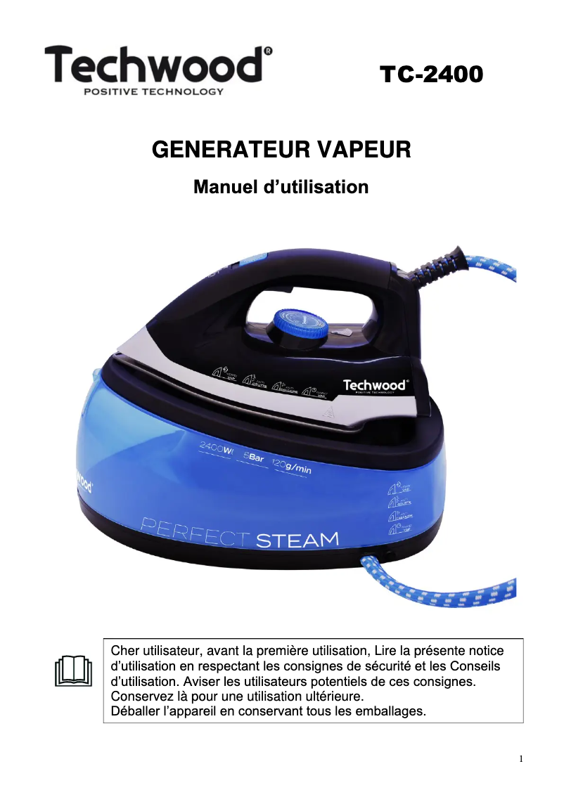 Page n°1 - Manuel utilisateur Techwood TC-2400