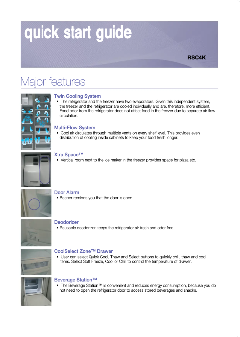 Page 1 de la notice Guide d'installation Samsung K70KWSH