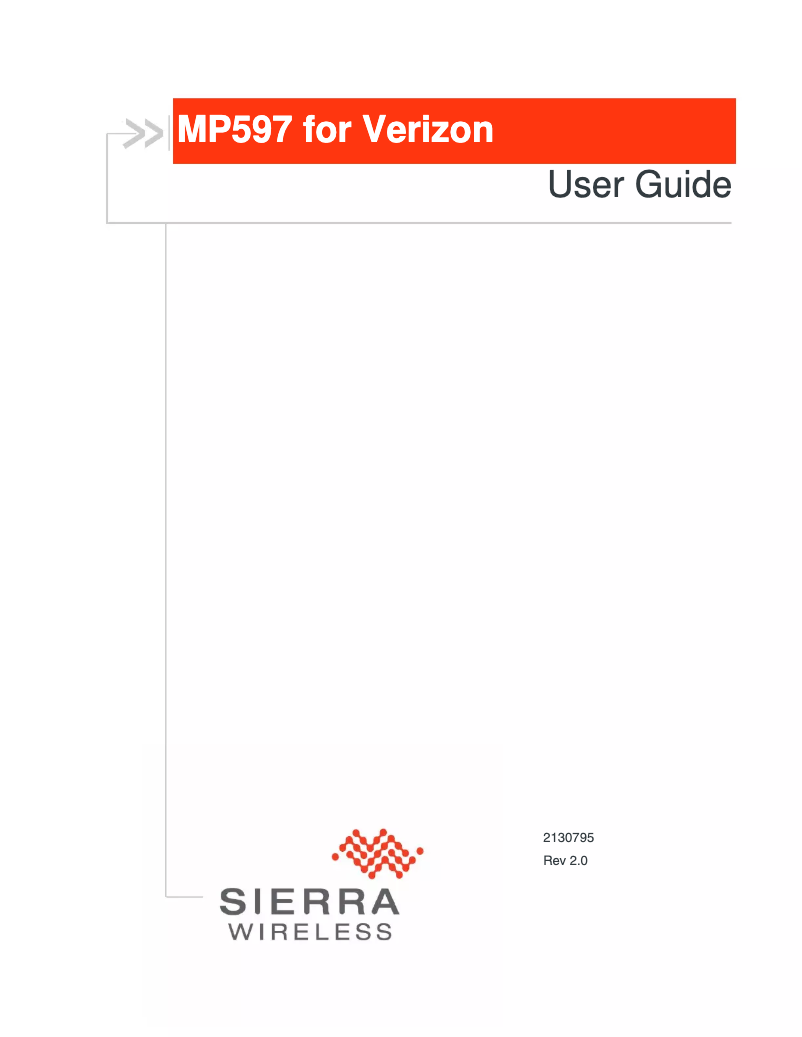 Page n°1 - Manuel utilisateur Sierra Wireless AirLink MP597