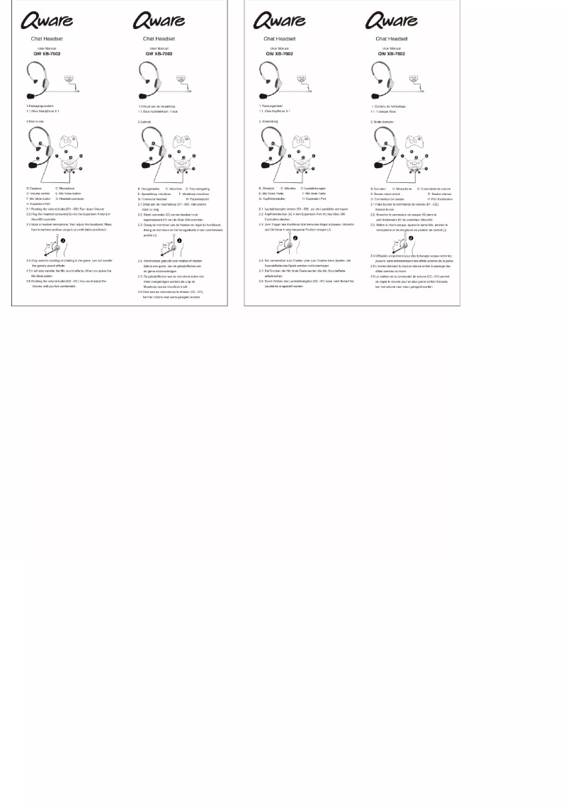 Imagen de la primera página del manual del dispositivo XB-7001