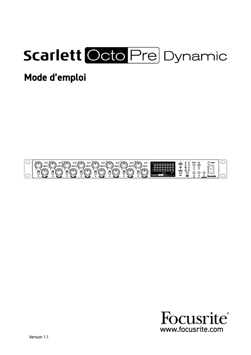 Page n°1 - Manuel utilisateur Focusrite Scarlett OctoPre Dynamic