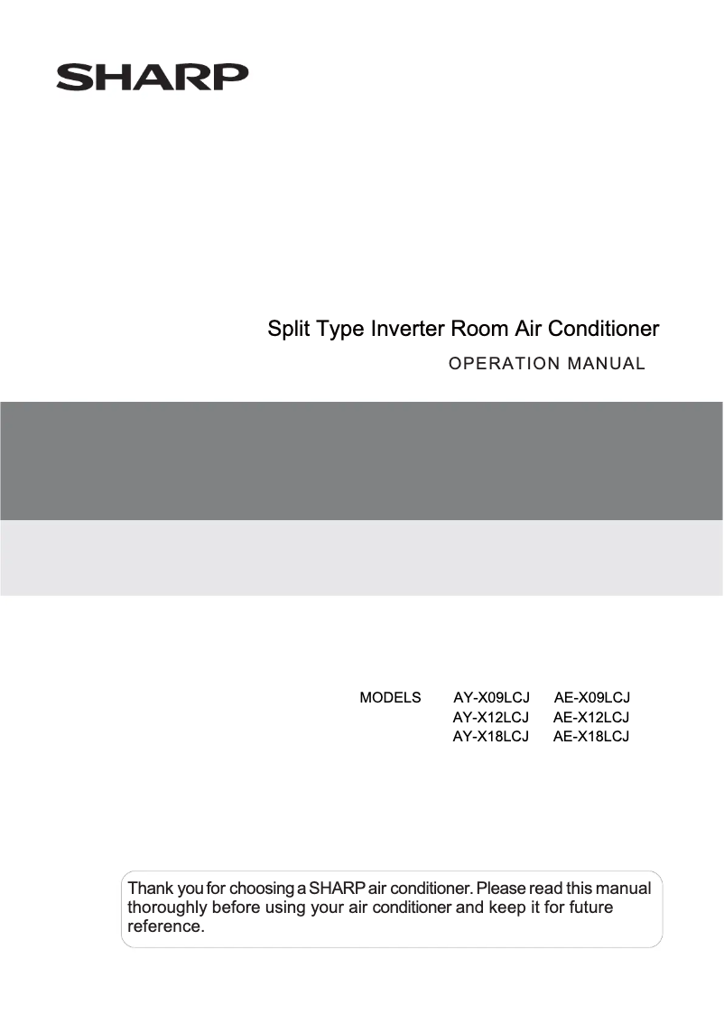 Page 1 de la notice Manuel utilisateur Sharp AE-X12LCJ