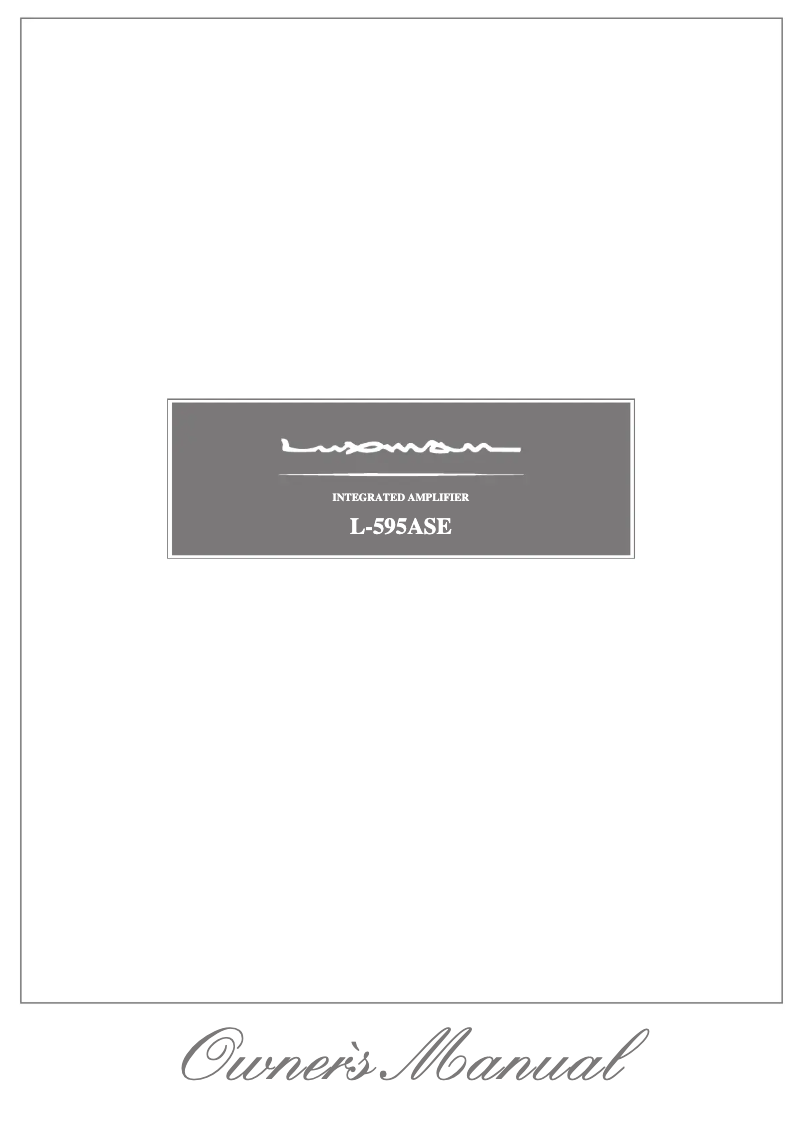 Image de la première page du manuel de l'appareil L-595ASE