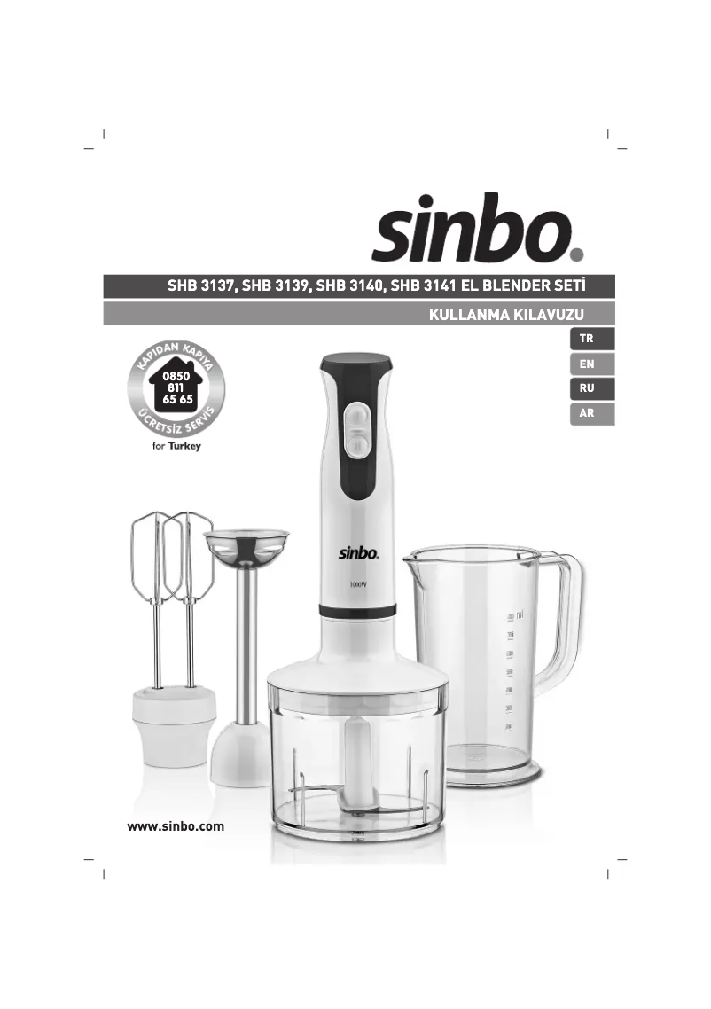 Page 1 de la notice Manuel utilisateur Sinbo SHB-3139