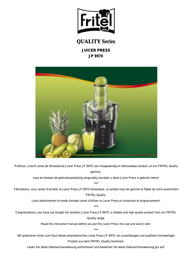 Page 1 de la notice Manuel utilisateur Fritel JP 9970