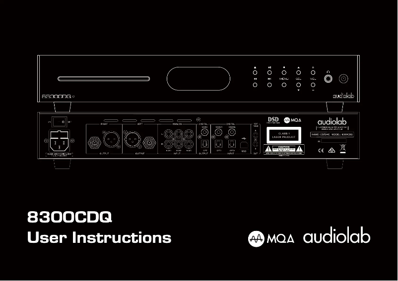 Page n°1 - Manuel utilisateur Audiolab 8300CDQS