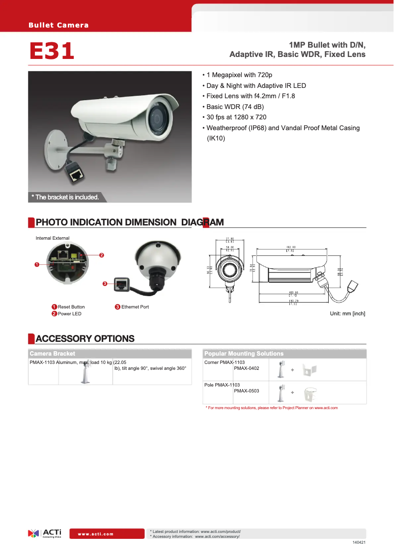 Image de la première page du manuel de l'appareil E31