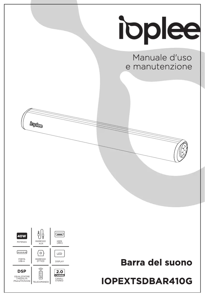 Page 1 de la notice Manuel utilisateur IOPLEE IOPEXTSDBAR410G