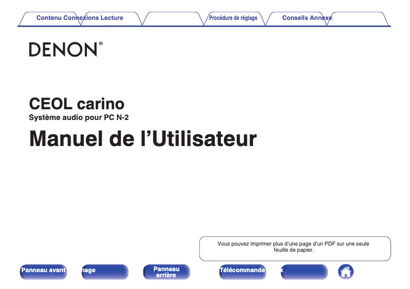 Image de la première page du manuel de l'appareil Ceol Cariono