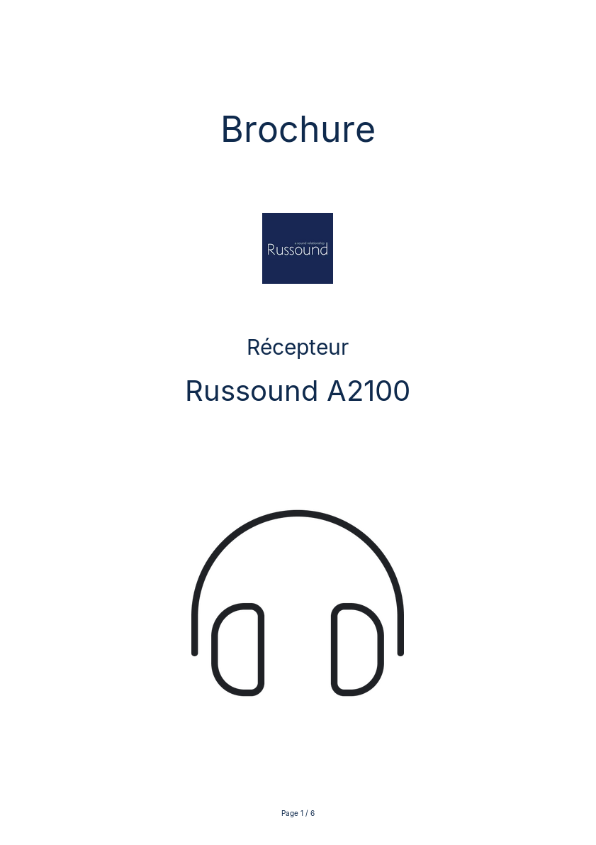 Page n°1 - Brochure Russound A2100