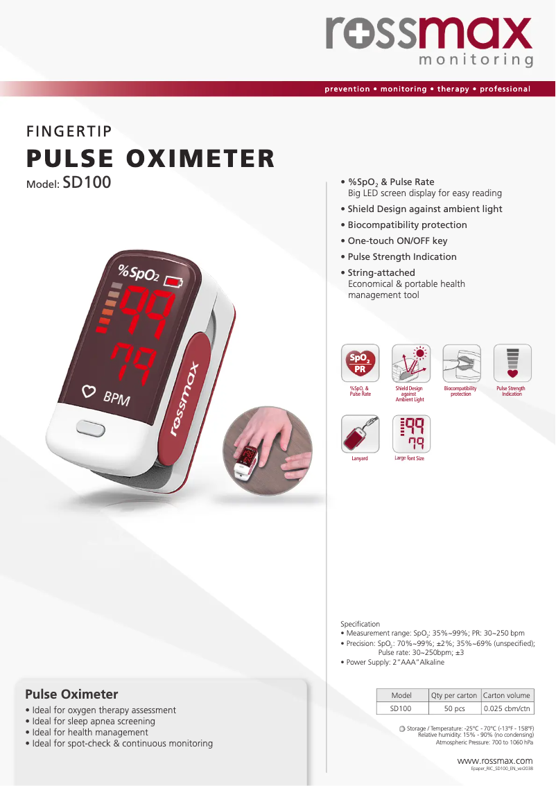 Image de la première page du manuel de l'appareil SD100