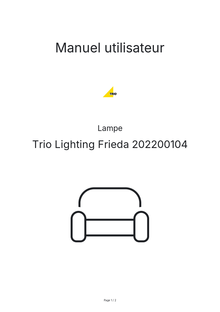 Page n°1 - Manuel utilisateur Trio Lighting Frieda 202200104