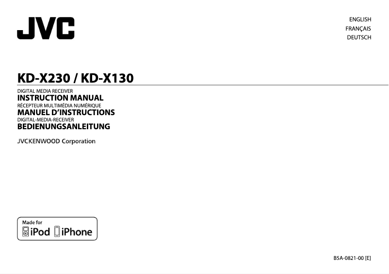 Page n°1 - Manuel utilisateur JVC KD-X230E
