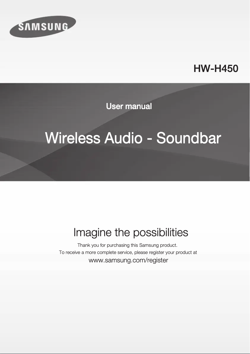 Page 1 de la notice Manuel utilisateur Samsung HW-H450