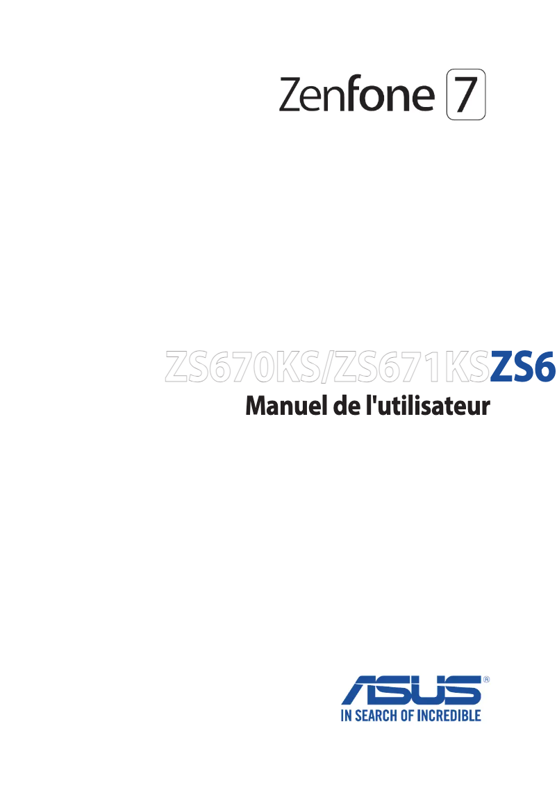 Page 1 de la notice Manuel utilisateur Asus Zenfone 7