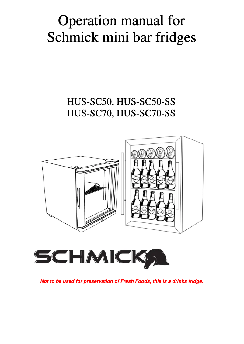 Page n°1 - Manuel utilisateur Schmick HUS-SC50L-SS