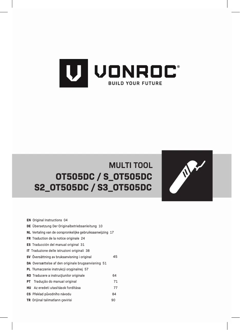Page n°1 - Manuel utilisateur Vonroc OT505DC