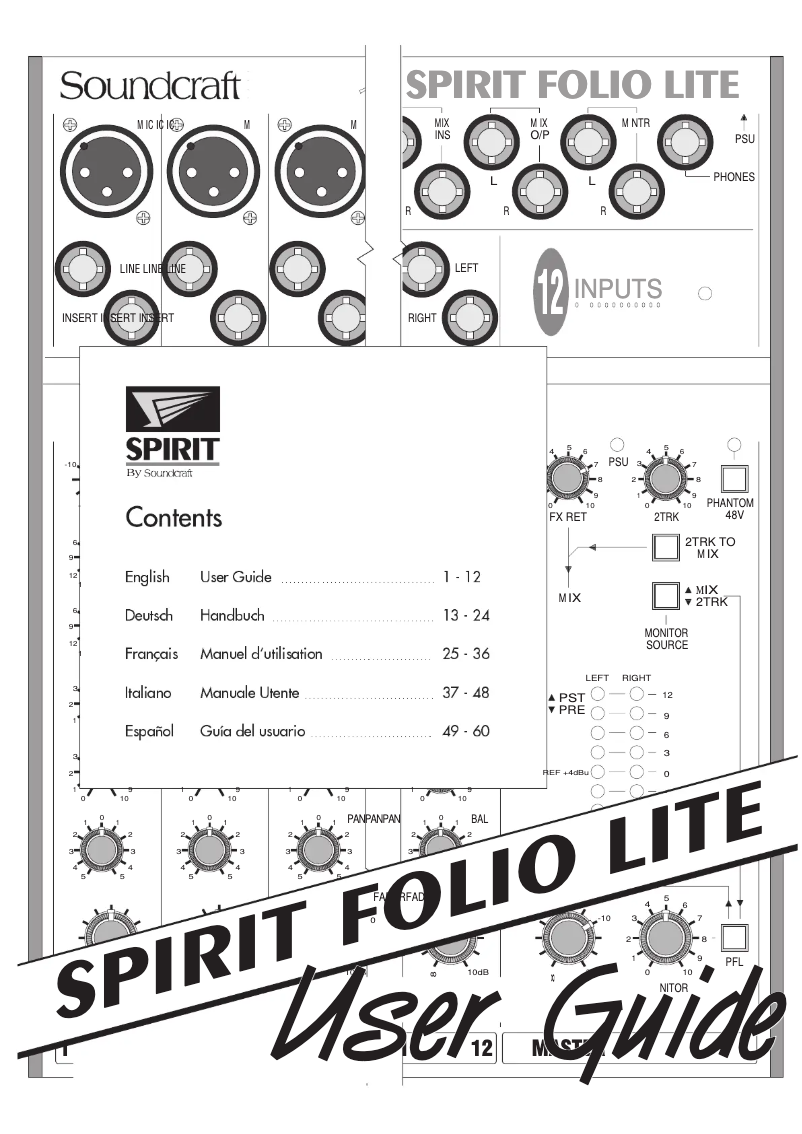 Image de la première page du manuel de l'appareil Spirit Folio Lite