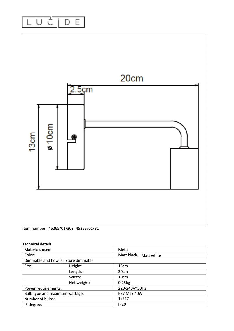 Page n°1 - Manuel utilisateur Lucide Scott