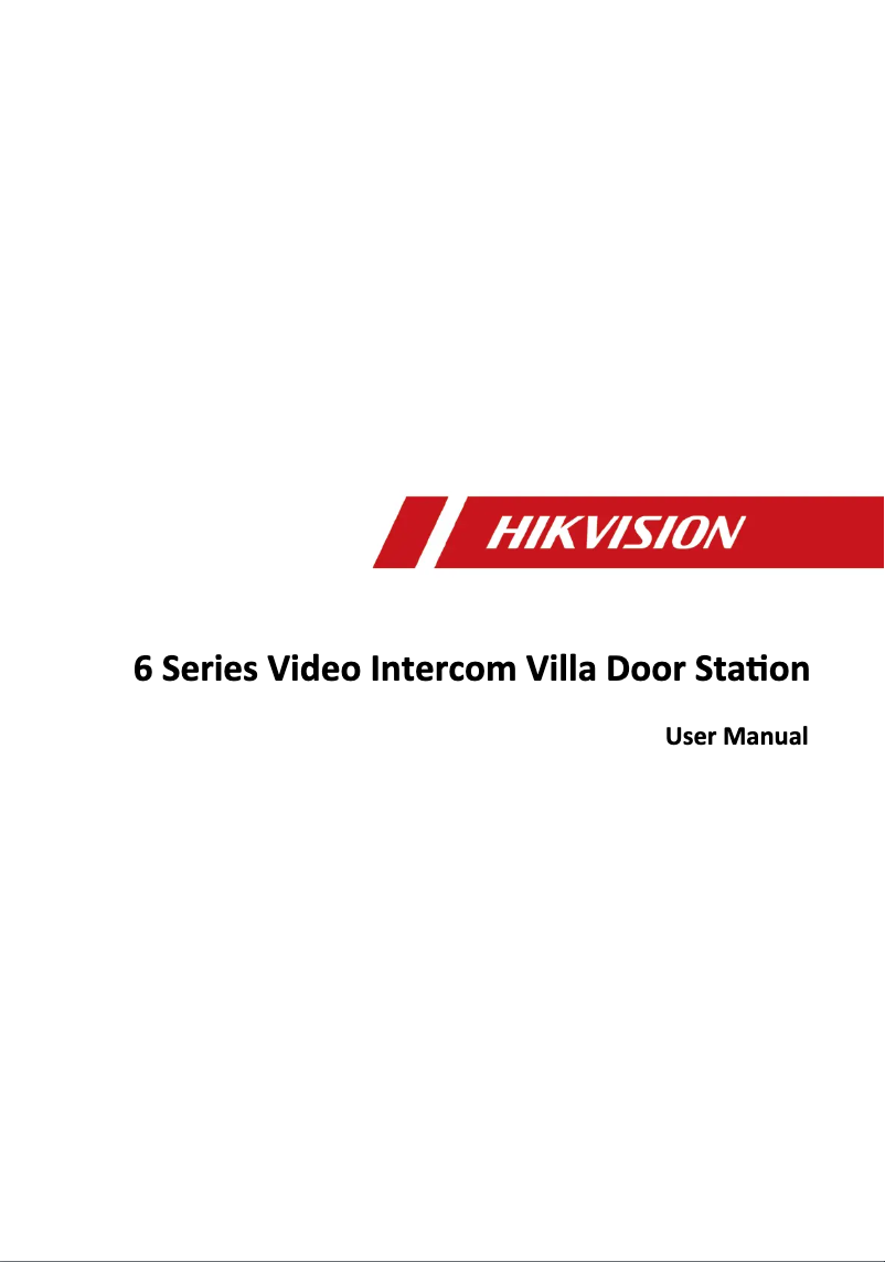 Page n°1 - Manuel utilisateur Hikvision DS-KV6103-PE1