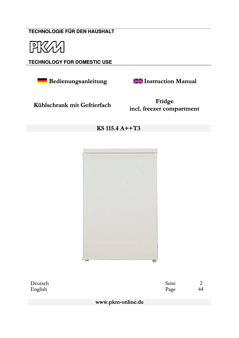 Page 1 de la notice Manuel utilisateur PKM KS115.4A++T3