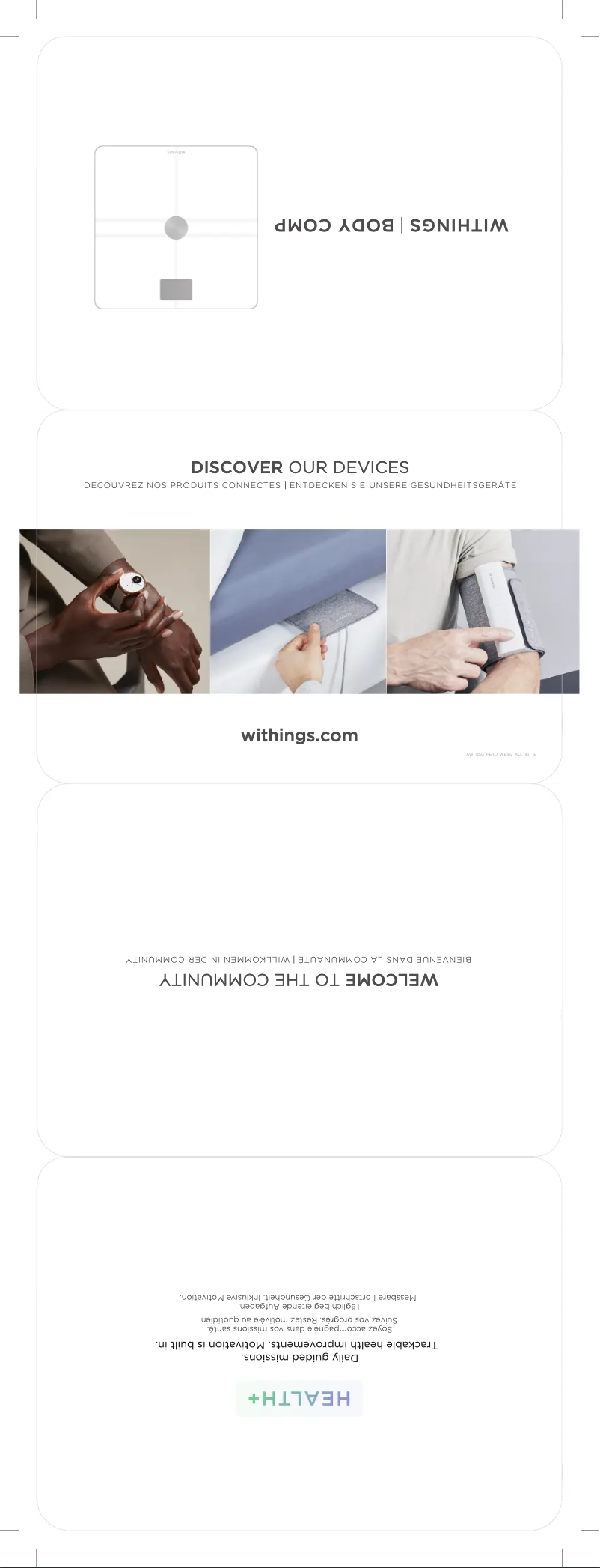 Page 1 de la notice Guide de démarrage rapide Withings Body Comp