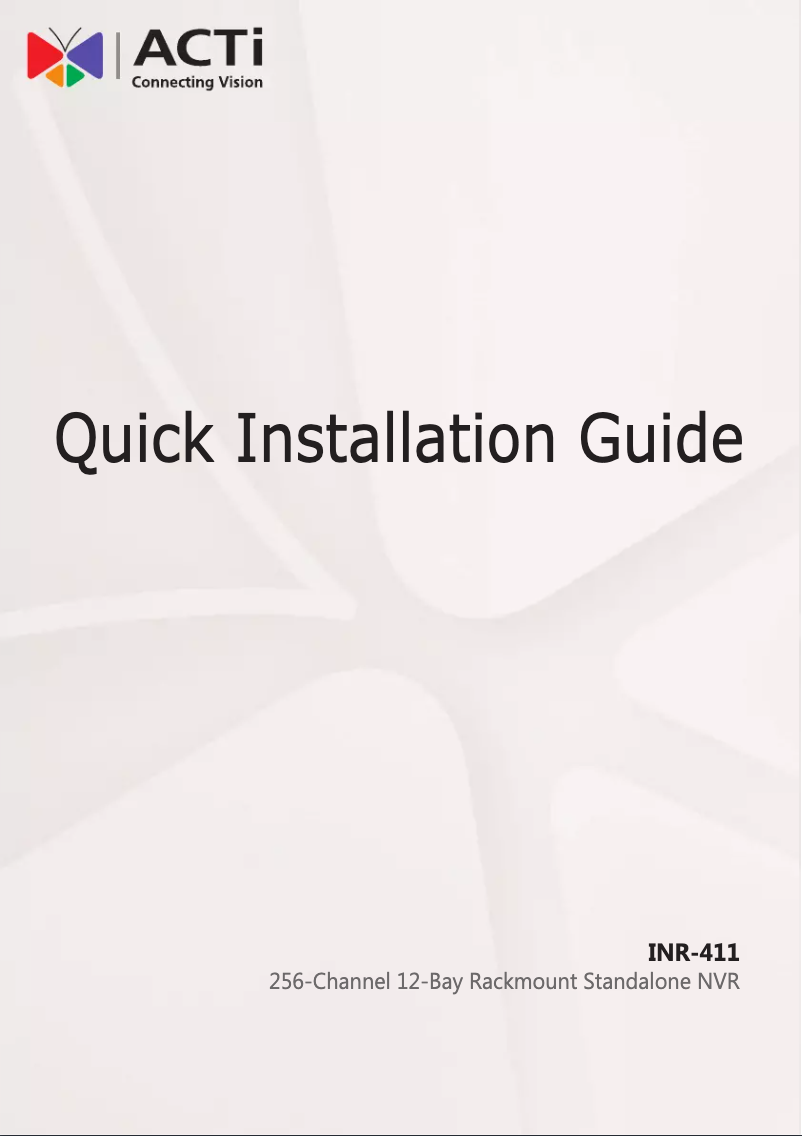 Image de la première page du manuel de l'appareil INR-411