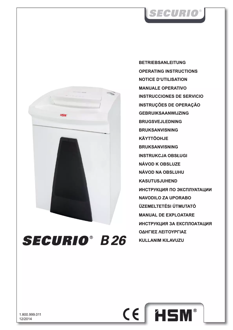 Page n°1 - Manuel utilisateur HSM Securio B26 1 x 5mm