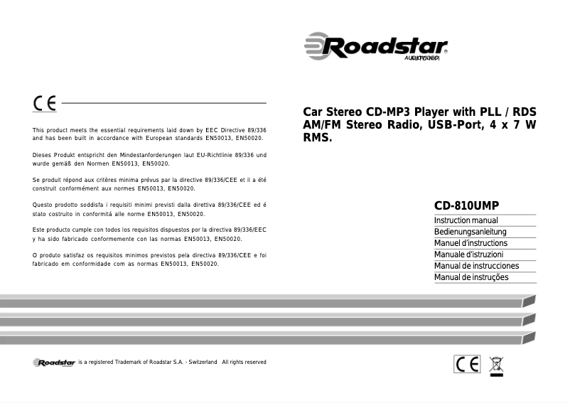 Image de la première page du manuel de l'appareil CD-810UMP