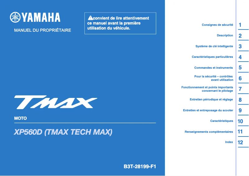 Página 1 del manual Manual de usuario Yamaha TMAX (2021)