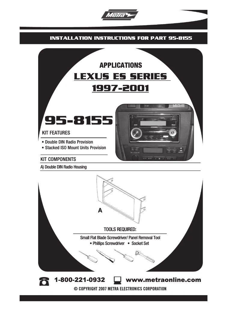 Page n°1 - Manuel utilisateur Metra 95-8155